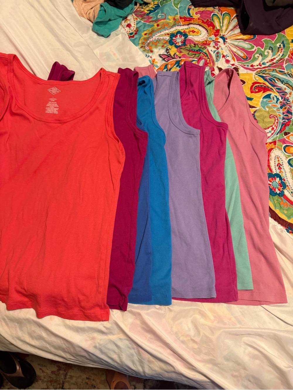 Women's Ribbed Tank Top - Coral, Fuchsia, Blue, Lavender, Mint, Pink